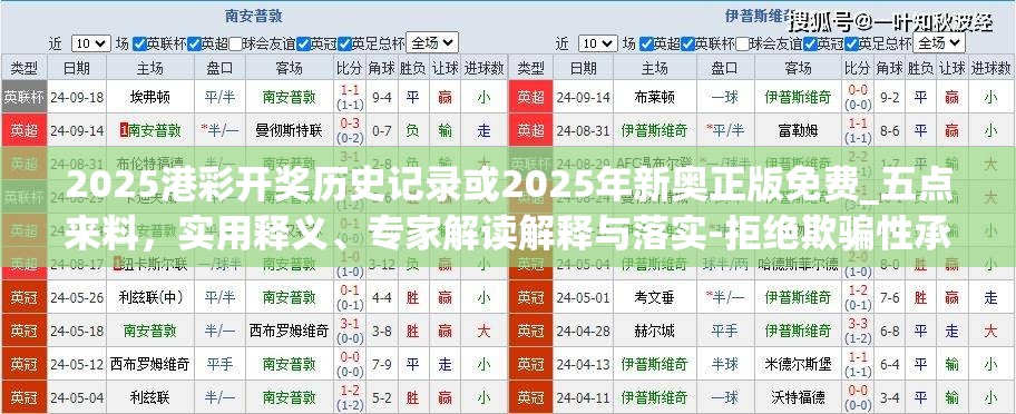 2025港彩开奖历史记录或2025年新奥正版免费_五点来料，实用释义、专家解读解释与落实-拒绝欺骗性承诺